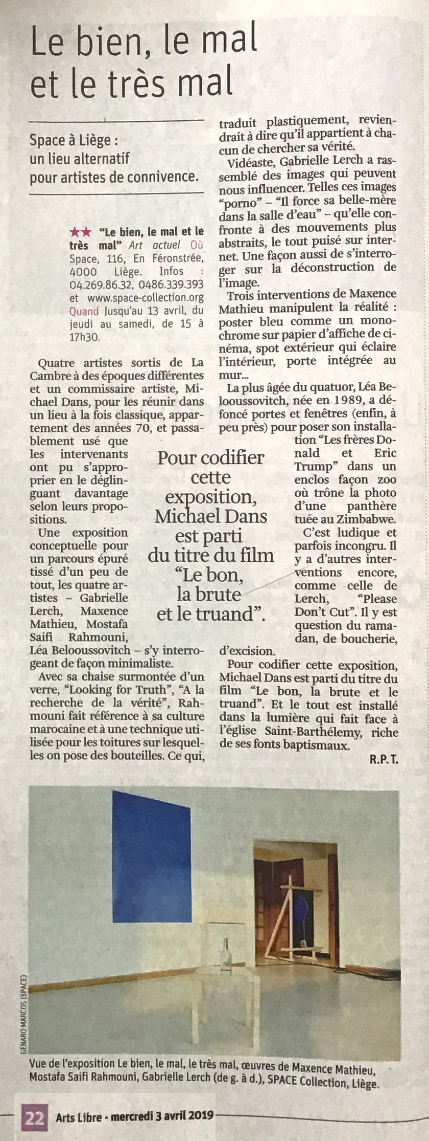article LA LIBRE expo _ SPACE (1)